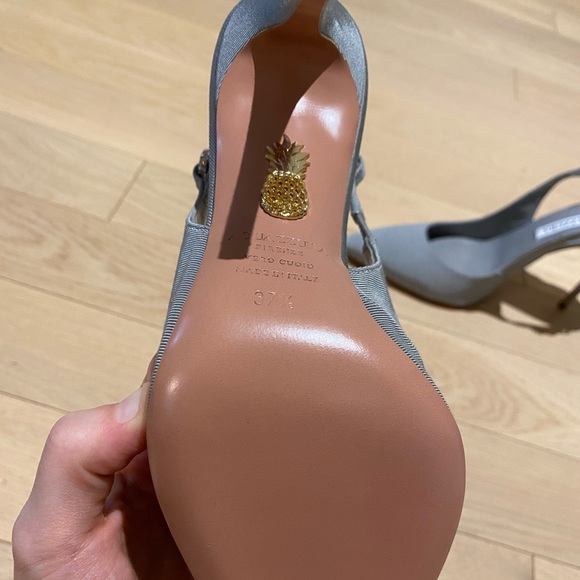 Aquazzura Love Link Sling 105 in Gray - Picture 8 of 11